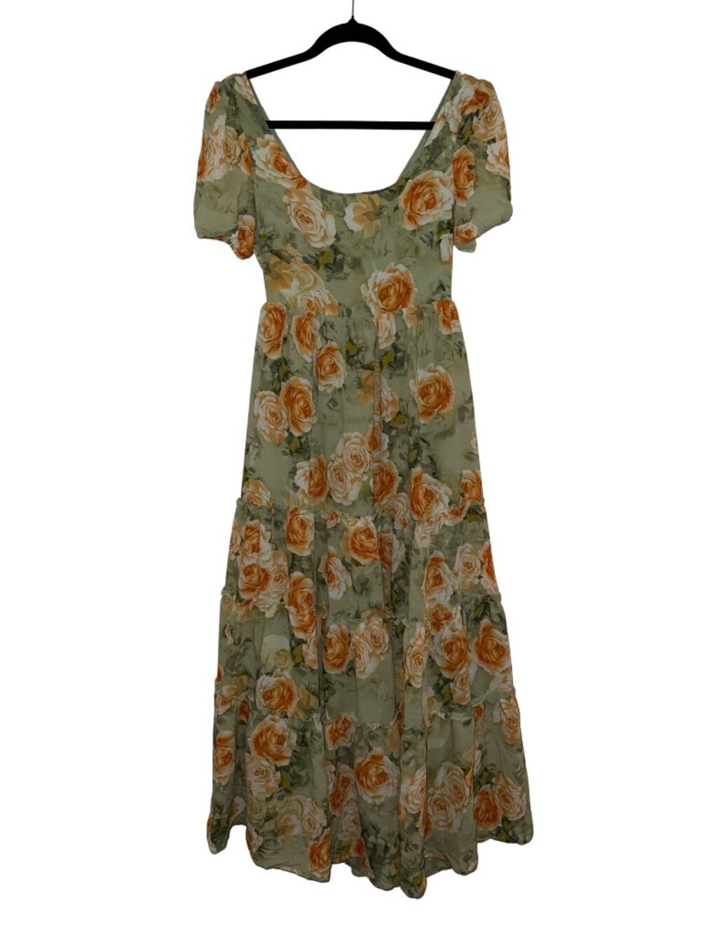 In Bloom Green Floral Maxi Dress - S